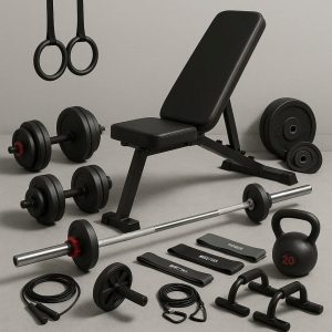Complete Home Gym Equipment Bundle - All-in-One Workout Solution for Beginners
