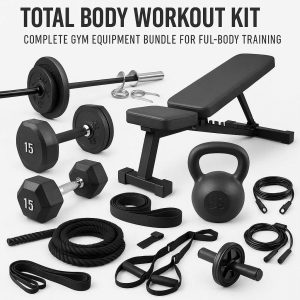Total Body Workout Kit - Complete Gym Equipment Bundle for Full-Body Training